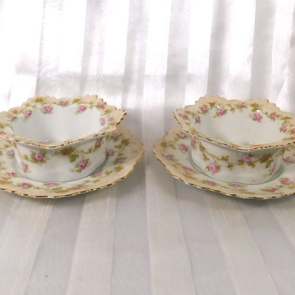 Pair of Two MZ Austria Ramekin and Underplate Sets # 26183